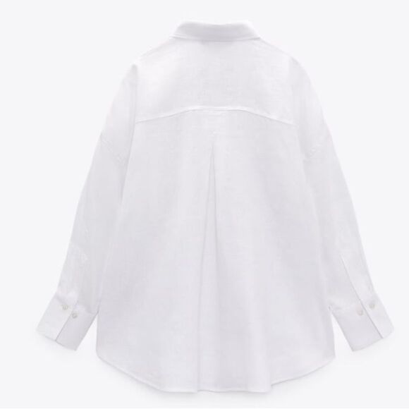 Zara White 100% linen shirt - Picture 2 of 9